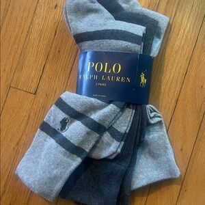 Polo Ralph Lauren 3 Pairs of Crew Dress Socks - Gray